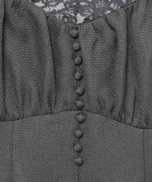 mysty woman(ミスティウーマン)の「レース付きギャザーキャミワンピース 605518(ワンピース・レディース・モカ/チャコールグレー/ブラック・FREE)」の20枚目の写真