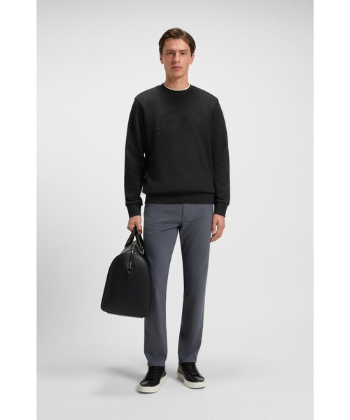 BOSS(ボス)の「コットンテリー リラックスフィット スウェットシャツ スクリプトロゴ(スウェット・メンズ・ブラック・S/XS/XXL/XL/XXXL/L/M)」の4枚目の写真