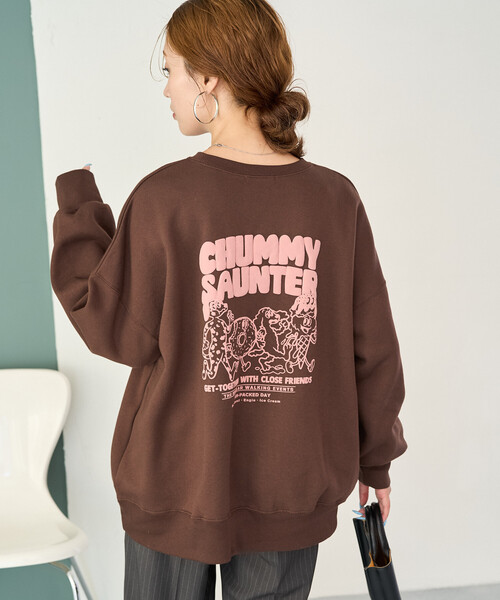 FREAK'S STORE（フリークスストア）の「限定展開　アニマル フード 発泡プリント 裏起毛 スウェット プルオーバー（スウェット・レディース・ライトグレー/ナチュラル/オフホワイト/ダークブラウン・ﾌﾘ-）」の16枚目の写真