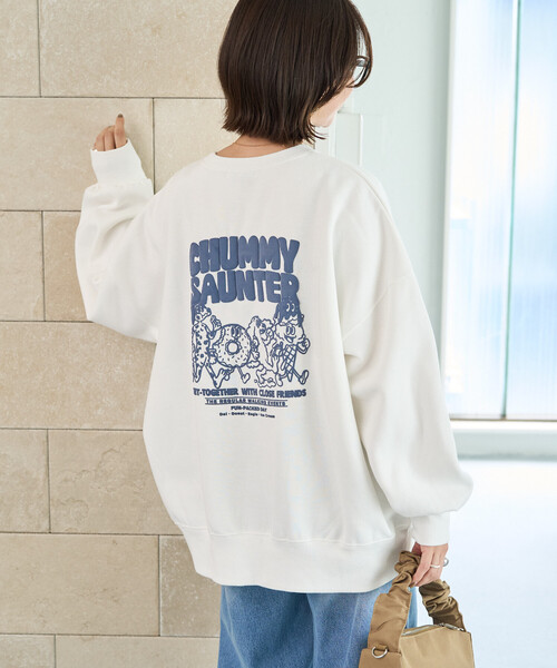 FREAK'S STORE（フリークスストア）の「限定展開　アニマル フード 発泡プリント 裏起毛 スウェット プルオーバー（スウェット・レディース・ライトグレー/ナチュラル/オフホワイト/ダークブラウン・ﾌﾘ-）」の6枚目の写真