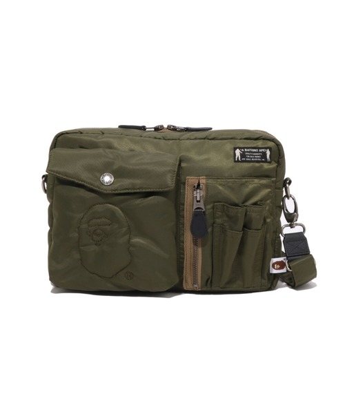 A BATHING APE(アベイシングエイプ)の「PADDED SHOULDER BAG(ショルダーバッグ・メンズ・ブラック/オリーブ・FREE)」の4枚目の写真