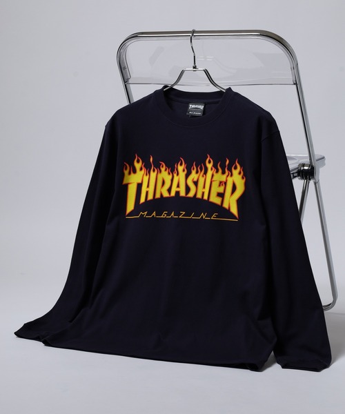 THRASHER（スラッシャー）の「THRASHER MAG LOGO L/S TEE マグロゴ プリント ロングスリーブTシャツ（Tシャツ/カットソー・メンズ・ネイビー/ホワイト/ホワイト系その他/グリーン/バーガンディー/ブラック/ブラック系その他2/ブラック系その他/ホワイト系その他2/ネイビー系・M/L/XL）」の9枚目の写真