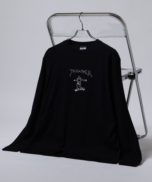 THRASHER（スラッシャー）の「THRASHER MAG LOGO L/S TEE マグロゴ プリント ロングスリーブTシャツ（Tシャツ/カットソー・メンズ・ネイビー/ホワイト/ホワイト系その他/グリーン/バーガンディー/ブラック/ブラック系その他2/ブラック系その他/ホワイト系その他2/ネイビー系・M/L/XL）」の6枚目の写真