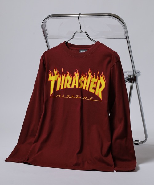 THRASHER（スラッシャー）の「THRASHER MAG LOGO L/S TEE マグロゴ プリント ロングスリーブTシャツ（Tシャツ/カットソー・メンズ・ネイビー/ホワイト/ホワイト系その他/グリーン/バーガンディー/ブラック/ブラック系その他2/ブラック系その他/ホワイト系その他2/ネイビー系・M/L/XL）」の10枚目の写真