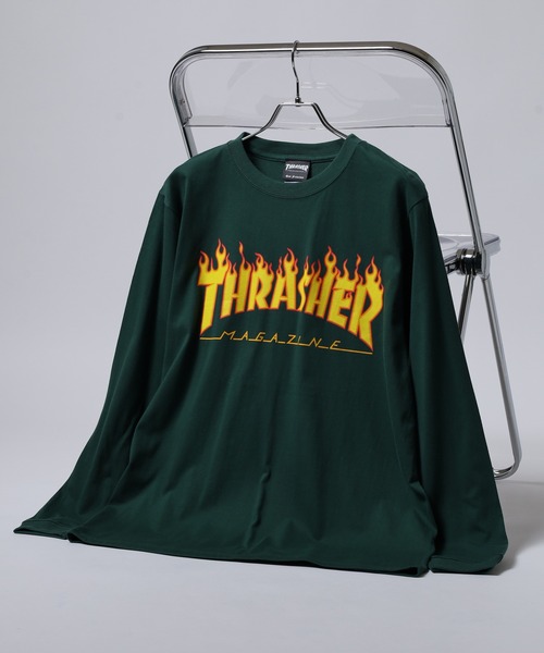 THRASHER（スラッシャー）の「THRASHER MAG LOGO L/S TEE マグロゴ プリント ロングスリーブTシャツ（Tシャツ/カットソー・メンズ・ネイビー/ホワイト/ホワイト系その他/グリーン/バーガンディー/ブラック/ブラック系その他2/ブラック系その他/ホワイト系その他2/ネイビー系・M/L/XL）」の8枚目の写真