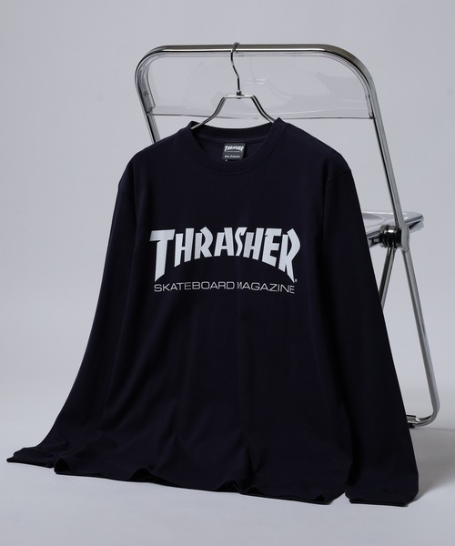 THRASHER（スラッシャー）の「THRASHER MAG LOGO L/S TEE マグロゴ プリント ロングスリーブTシャツ（Tシャツ/カットソー・メンズ・ネイビー/ホワイト/ホワイト系その他/グリーン/バーガンディー/ブラック/ブラック系その他2/ブラック系その他/ホワイト系その他2/ネイビー系・M/L/XL）」の5枚目の写真