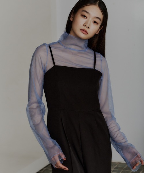 ANDRESD(アンドレスド)の「チュールレイヤードトップス / tulle layered tops(シャツ/ブラウス・レディース・ブルー/ブラック/アイボリー/ブラウン・M/S)」の9枚目の写真