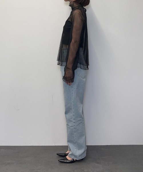 ANDRESD(アンドレスド)の「チュールレイヤードトップス / tulle layered tops(シャツ/ブラウス・レディース・ブルー/ブラック/アイボリー/ブラウン・M/S)」の17枚目の写真