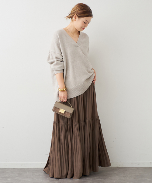 Deuxieme Classe 25AW Gather Maxi スカート Deuxieme Classe