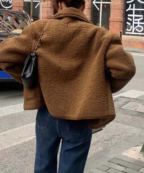 FREE STYLISTS（フリー スタイリスト）の「YUGA_YGMC Double-sided boa short coat（その他アウター・レディース・ブラウン/オフホワイト・M/S）」の11枚目の写真