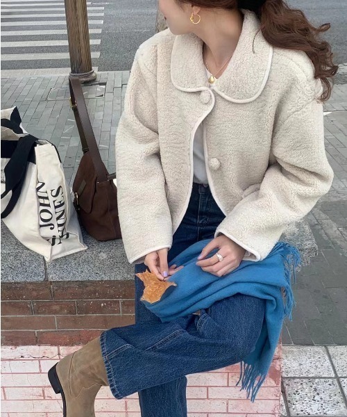 FREE STYLISTS（フリー スタイリスト）の「YUGA_YGMC Double-sided boa short coat（その他アウター・レディース・ブラウン/オフホワイト・M/S）」の5枚目の写真