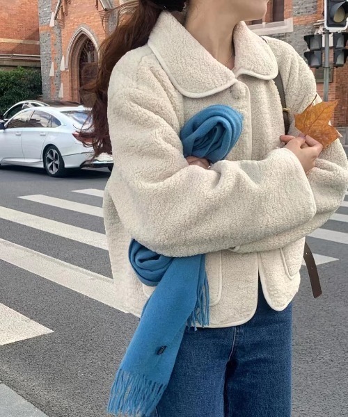 FREE STYLISTS（フリー スタイリスト）の「YUGA_YGMC Double-sided boa short coat（その他アウター・レディース・ブラウン/オフホワイト・M/S）」の3枚目の写真