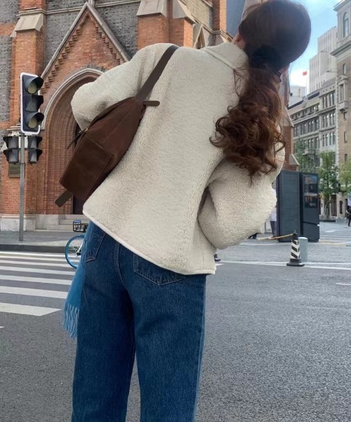 FREE STYLISTS（フリー スタイリスト）の「YUGA_YGMC Double-sided boa short coat（その他アウター・レディース・ブラウン/オフホワイト・M/S）」の8枚目の写真
