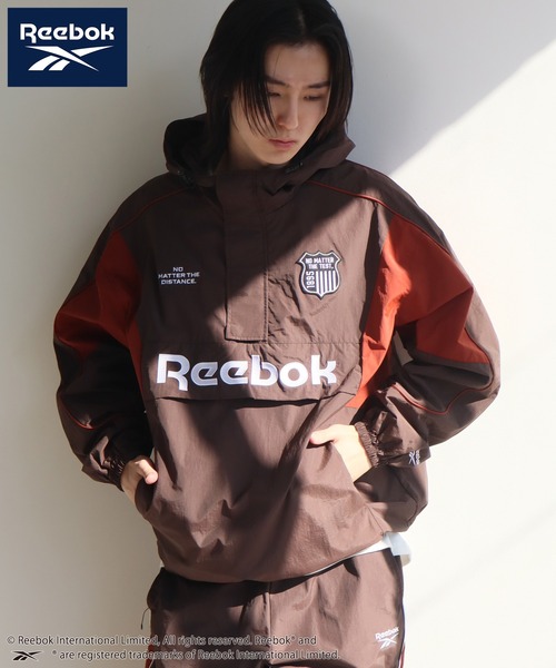 Reebok（リーボック）の「【Reebok/リーボック】バイカラー デザイン エンブレム ロゴ アノラック パーカー（パーカー・メンズ・アイボリー/ダークグレー/ネイビー/ダークブラウン・M/L/LL）」の3枚目の写真