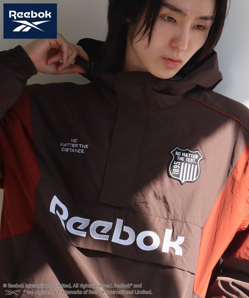 Reebok（リーボック）の「【Reebok/リーボック】バイカラー デザイン エンブレム ロゴ アノラック パーカー（パーカー・メンズ・アイボリー/ダークグレー/ネイビー/ダークブラウン・M/L/LL）」の6枚目の写真