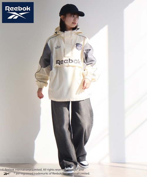 Reebok（リーボック）の「【Reebok/リーボック】バイカラー デザイン エンブレム ロゴ アノラック パーカー（パーカー・メンズ・アイボリー/ダークグレー/ネイビー/ダークブラウン・M/L/LL）」の5枚目の写真