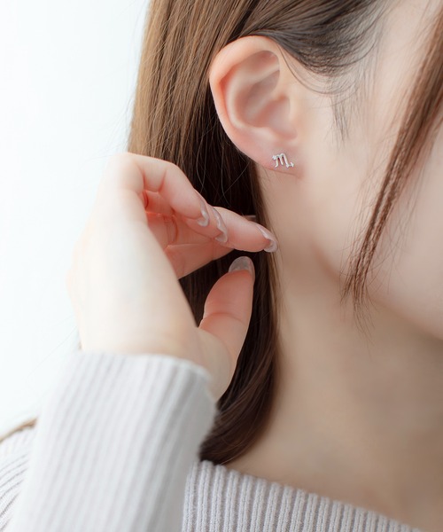 シルバー キュービックジルコニア 星座 ピアス（さそり座） 片耳用