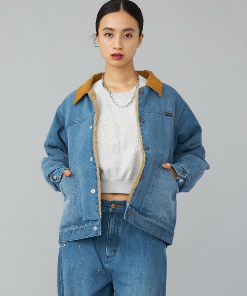 Lee(リー)の「Wrangler/ラングラー【暖】SHORT BOA JACKET/ボアジャケット(デニムジャケット・メンズ・インディゴブルー/ブルー/ブラック系その他・X-LARGE/SMALL/MEDIUM/LARGE)」の12枚目の写真