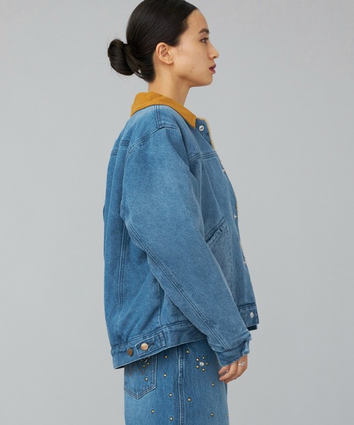 Lee(リー)の「Wrangler/ラングラー【暖】SHORT BOA JACKET/ボアジャケット(デニムジャケット・メンズ・インディゴブルー/ブルー/ブラック系その他・X-LARGE/SMALL/MEDIUM/LARGE)」の14枚目の写真