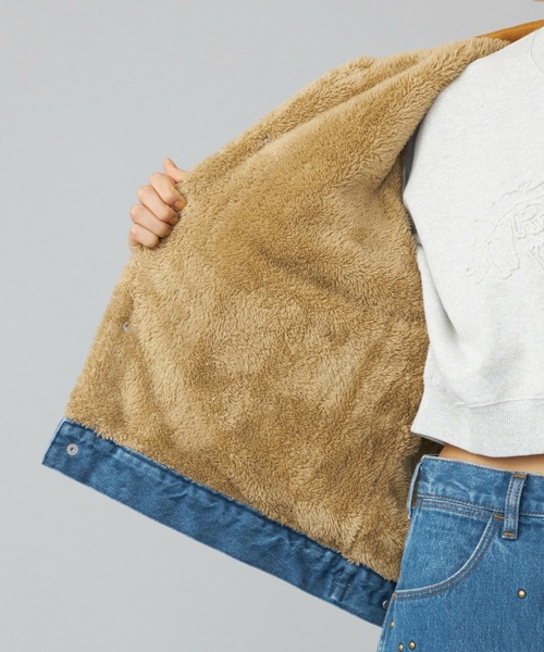 Lee(リー)の「Wrangler/ラングラー【暖】SHORT BOA JACKET/ボアジャケット(デニムジャケット・メンズ・インディゴブルー/ブルー/ブラック系その他・X-LARGE/SMALL/MEDIUM/LARGE)」の18枚目の写真