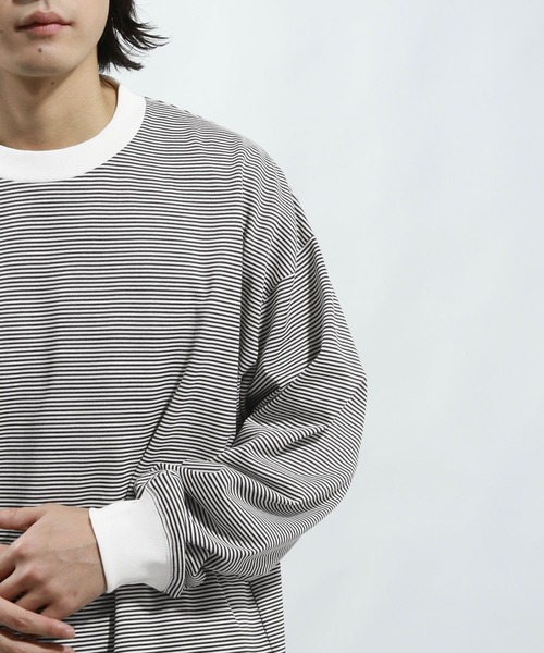 BAYFLOW(ベイフロー)の「ボーダーTシャツ(Tシャツ/カットソー・メンズ・グリーン/オフホワイト・MEDIUM/LARGE)」の10枚目の写真