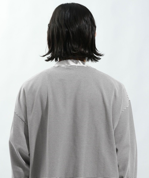 BAYFLOW(ベイフロー)の「ボーダーTシャツ(Tシャツ/カットソー・メンズ・グリーン/オフホワイト・MEDIUM/LARGE)」の12枚目の写真