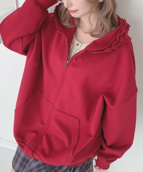 F i.n.t（フィント）の「バックリボンロゴZIPパーカー/fint フィント（パーカー・レディース・レッド/ライトベージュ・FREE）」の6枚目の写真