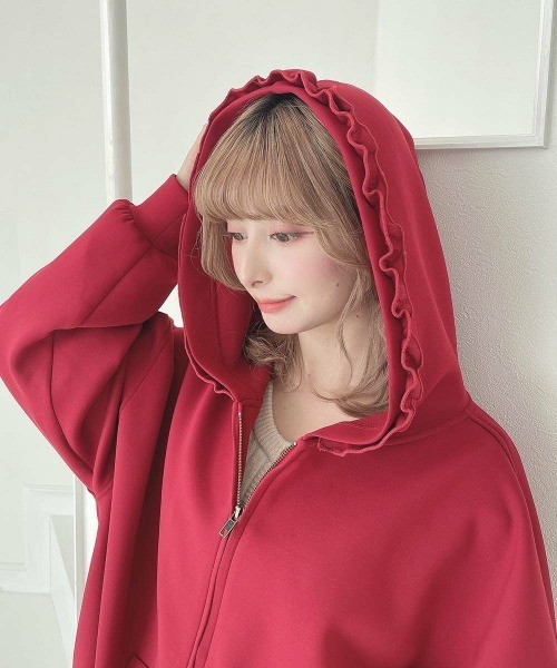 F i.n.t（フィント）の「バックリボンロゴZIPパーカー/fint フィント（パーカー・レディース・レッド/ライトベージュ・FREE）」の7枚目の写真