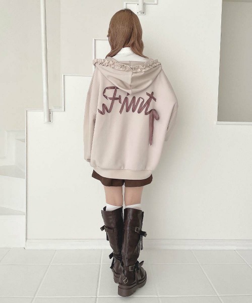 F i.n.t（フィント）の「バックリボンロゴZIPパーカー/fint フィント（パーカー・レディース・レッド/ライトベージュ・FREE）」の14枚目の写真