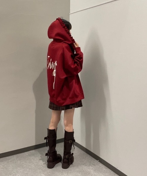 F i.n.t（フィント）の「バックリボンロゴZIPパーカー/fint フィント（パーカー・レディース・レッド/ライトベージュ・FREE）」の22枚目の写真