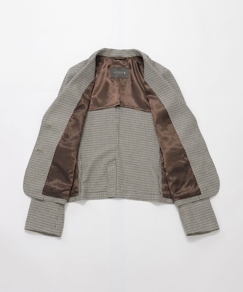 MACKINTOSH LONDON（マッキントッシュ ロンドン）の「【婦人画報11月号掲載】レーヨンウールハウンドトゥースジャケット（テーラードジャケット・レディース・ベージュ/ダークブラウン・40/38）」の11枚目の写真