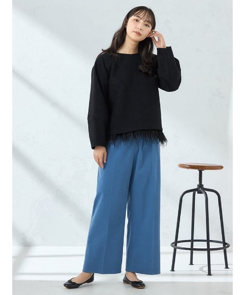 HARUYAMA(ハルヤマ)の「【WEB限定】ストレッチ起毛シームレスパンツ FURRY(その他パンツ・レディース・ブルー/オフホワイト/カーキ/ブラック・F)」の4枚目の写真