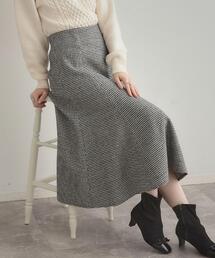 couture brooch | 【クラシカル・パッと目を惹く】ラメ千鳥 マーメイド フレアスカート(スカート)