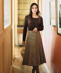 couture brooch | 【クラシカル・パッと目を惹く】ラメ千鳥 マーメイド フレアスカート(スカート)