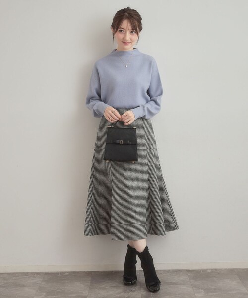 couture brooch（クチュールブローチ）の「【クラシカル・パッと目を惹く】ラメ千鳥 マーメイド フレアスカート（スカート・レディース・ブラック系1/ブラウン系2・40/38/36/42）」の3枚目の写真