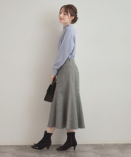 couture brooch（クチュールブローチ）の「【クラシカル・パッと目を惹く】ラメ千鳥 マーメイド フレアスカート（スカート・レディース・ブラック系1/ブラウン系2・40/38/36/42）」の4枚目の写真