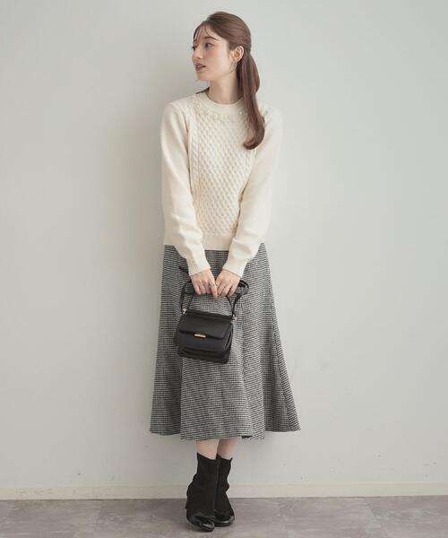 couture brooch（クチュールブローチ）の「【クラシカル・パッと目を惹く】ラメ千鳥 マーメイド フレアスカート（スカート・レディース・ブラック系1/ブラウン系2・40/38/36/42）」の10枚目の写真