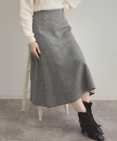 couture brooch（クチュールブローチ）の「【クラシカル・パッと目を惹く】ラメ千鳥 マーメイド フレアスカート（スカート・レディース・ブラック系1/ブラウン系2・40/38/36/42）」の12枚目の写真