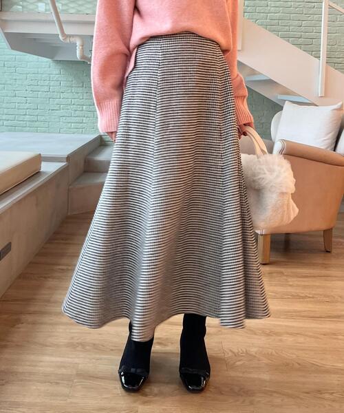 couture brooch（クチュールブローチ）の「【クラシカル・パッと目を惹く】ラメ千鳥 マーメイド フレアスカート（スカート・レディース・ブラック系1/ブラウン系2・36/38/40/42）」の3枚目の写真