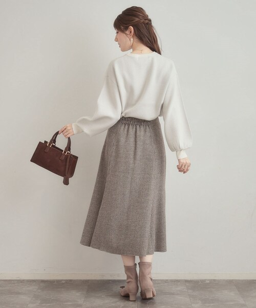 couture brooch（クチュールブローチ）の「【クラシカル・パッと目を惹く】ラメ千鳥 マーメイド フレアスカート（スカート・レディース・ブラック系1/ブラウン系2・36/38/40/42）」の6枚目の写真