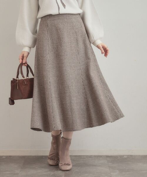 couture brooch（クチュールブローチ）の「【クラシカル・パッと目を惹く】ラメ千鳥 マーメイド フレアスカート（スカート・レディース・ブラック系1/ブラウン系2・36/38/40/42）」の7枚目の写真