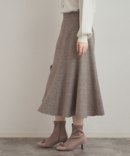 couture brooch（クチュールブローチ）の「【クラシカル・パッと目を惹く】ラメ千鳥 マーメイド フレアスカート（スカート・レディース・ブラック系1/ブラウン系2・36/38/40/42）」の9枚目の写真