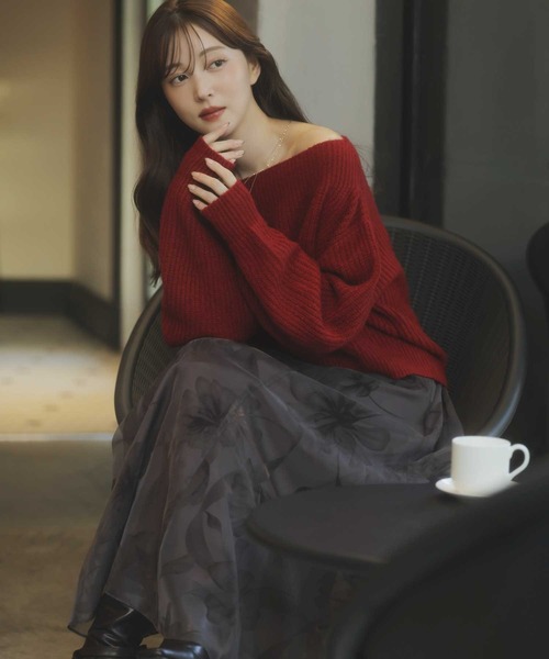 NOELA(ノエラ)の「グラデーションフロッキースカート(スカート・レディース・ライトグレー/ブラウン・S/M)」の1枚目の写真