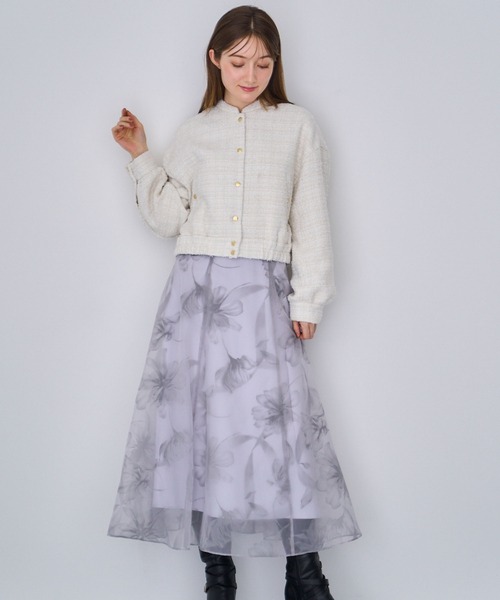 NOELA(ノエラ)の「グラデーションフロッキースカート(スカート・レディース・ライトグレー/ブラウン・S/M)」の2枚目の写真