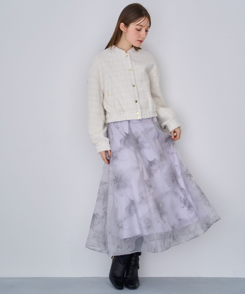 NOELA(ノエラ)の「グラデーションフロッキースカート(スカート・レディース・ライトグレー/ブラウン・S/M)」の18枚目の写真