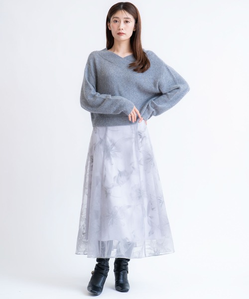 NOELA(ノエラ)の「グラデーションフロッキースカート(スカート・レディース・ライトグレー/ブラウン・S/M)」の22枚目の写真