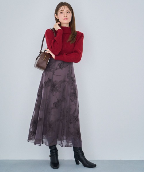 NOELA(ノエラ)の「グラデーションフロッキースカート(スカート・レディース・ライトグレー/ブラウン・S/M)」の9枚目の写真