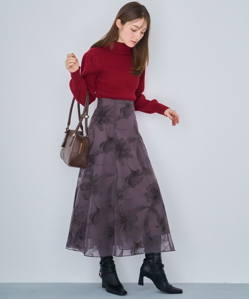 NOELA(ノエラ)の「グラデーションフロッキースカート(スカート・レディース・ライトグレー/ブラウン・S/M)」の11枚目の写真