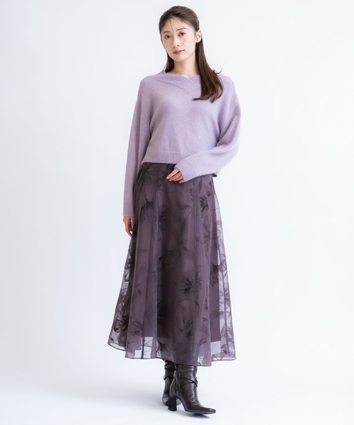 NOELA(ノエラ)の「グラデーションフロッキースカート(スカート・レディース・ライトグレー/ブラウン・S/M)」の12枚目の写真