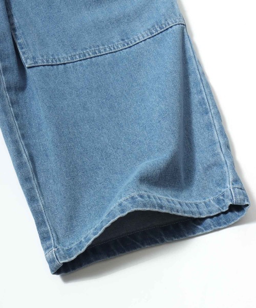 VISION STREET WEAR（ヴィジョンストリートウェア）の「VISION STREET WEAR/ヴィジョンストリートウェア オーバーサイズ デニム ワイド ダブルニーパンツ/レディース メンズ（カーゴパンツ・メンズ・ブラウン/グリーン/サックスブルー/ネイビー/パープル/ライトグレー/ブラック・LL/M/L）」の9枚目の写真